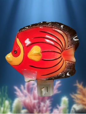 Porcelain Red Tropical Fish Night Light with Gift Box